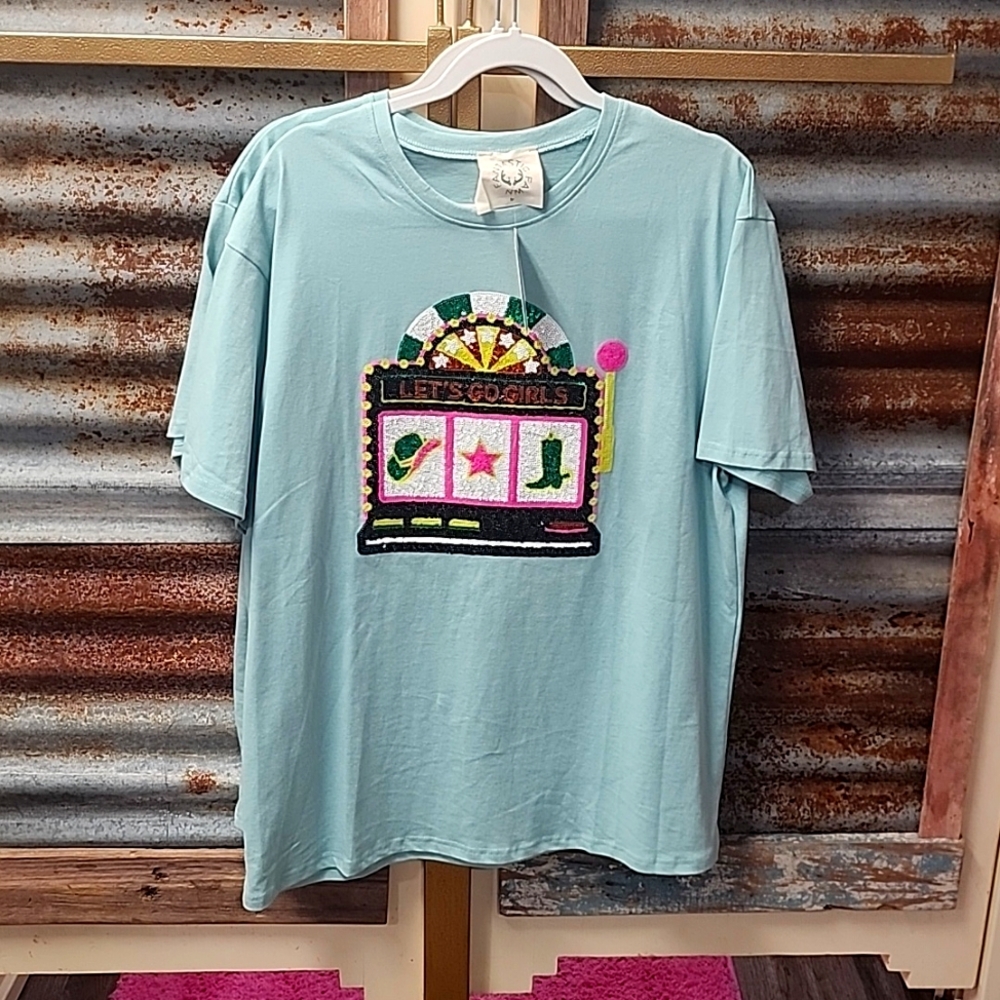 Fantastic Fawn Sequin Tee Shirt in Mint.
